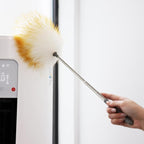 Mini Feathers Duster,Telescoping Lambswool Dusters with Stainless Steel Extension Pole Up to 34" for Cleaning High Ceiling Fan, High Ceilings,Furniture,Hard to Reach Areas
