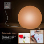 10-Inch LED Ball Light, Rechargeable Dimmable LED Glowing Orb Light w/Remote, 16 RGB Color Changing Globe Floor Lamp, Indoor/Outdoor Waterproof Mood Lamp for Home Lawn Party Pool Decor