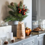 ALMA White Ceramic Vase 11 Inch Tall, Boho Vases for Tulips, Large Table Vase for Pampas Grass in Any Modern Home Decor, Kitchen Table Centerpiece, Shelf, Mantel Decor