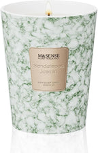 M&SENSE SandalWood Jasmine Scented Candles for Home, Lead-free Wick Highly Scented Jar Candles, 14.1 Oz 80 Hours Lasting Burning Candles Gifts for Women, Relaxing Aromatherapy Candle for Stress Relief
