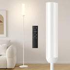 LED Floor Lamp with Remote Control, 65" Standing lamp with Stepless Adjustable 3000K-6500K Colors & 5%-100% Brightness, Foot Switch(White)