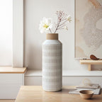 Rustic Large Ceramic Vase for Living Room Bedroom 15.75'' Farmhouse Flower Vase for Fake Plant Home Decor Office Table Shelf Fireplace Centerpieces Retro Vintage Classic Modern Gift