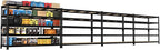 PrimeZone 60" W X 24" D X 72" H Heavy Duty Garage Storage Shelves - Adjustable Metal Shelving Unit, 5 Tier Industrial Shelves for Storage Standing Utility Rack for Warehouse, Basement, Black, 4 Pack