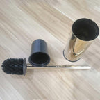 Freestanding Toilet Brush Holder for bathrooms 304 Stainless Steel Toilet Brush Stand Round Storage and Organization Rust Resistant 18-inch high Polished Gold Finished