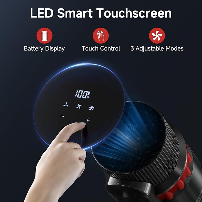 Cordless Vacuum Cleaner, 530W/70Mins Vacuum Cleaners for Home,Self-Standing Stick Vacuum with Smart Touch Screen,Rechargeable Lightweight Vacuum for Pet Hair,Carpets, Hard Floors