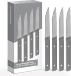 Misen Steak Knives Set of 4 - Precision Serrated Blades for Effortless Dining - German Stainless Steel - Superior Cuts with Four Steak Knives - Comfortable, Sleek Handles - Gray