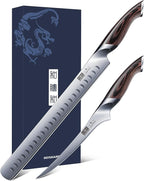 HOSHANHO BBQ Carving Knife Set, Brisket Slicing & Boning Knife for Meat Cutting, Professional Ultra Sharp Butcher Carving Knife in Japanese High Carbon Steel