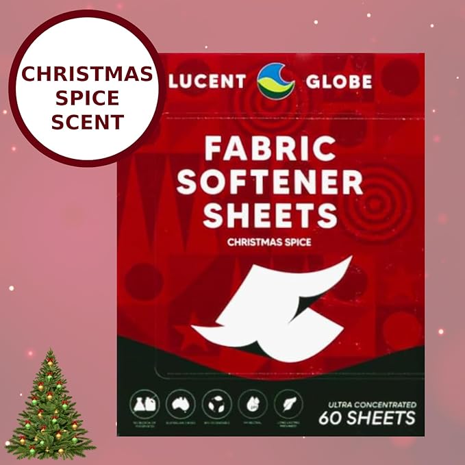 Laundry Detergent Sheets - Pre-Measured Laundry Sheets - Powerful Stain Removal - Gentle on Skin & Fabrics - Works in All Washers - Convenient. (Christmas Spice Fabric Softener)
