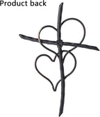 Wall Cross - Heart Metal Crosses Religious Wall Art for Wall - Wall Hanging Cross Wall Decor for Living Room Bedroom Wedding Decor(Entwined Hearts)
