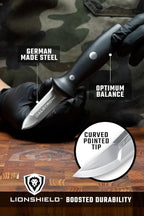 Dalstrong Clam Shucking Knife- 3” Boston Style Shellfish & Oyster Shucker Clamp Knife - Gladiator Series Elite - Forged HC German Steel - Crab Eating Utensils- G10 Handle - W/Sheath - NSF Certified