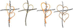 Wall Cross - Heart Metal Crosses Religious Wall Art for Wall - Wall Hanging Cross Wall Decor for Living Room Bedroom Wedding Decor(Entwined Hearts)