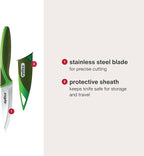 Zyliss Utility Kitchen Knives with Sheath Covers - Dishwasher Safe - Stainless Steel Kitchen Knives Perfect for Cutting Meat, Vegetables & Fruit - 2 Piece 3.25" Paring Set