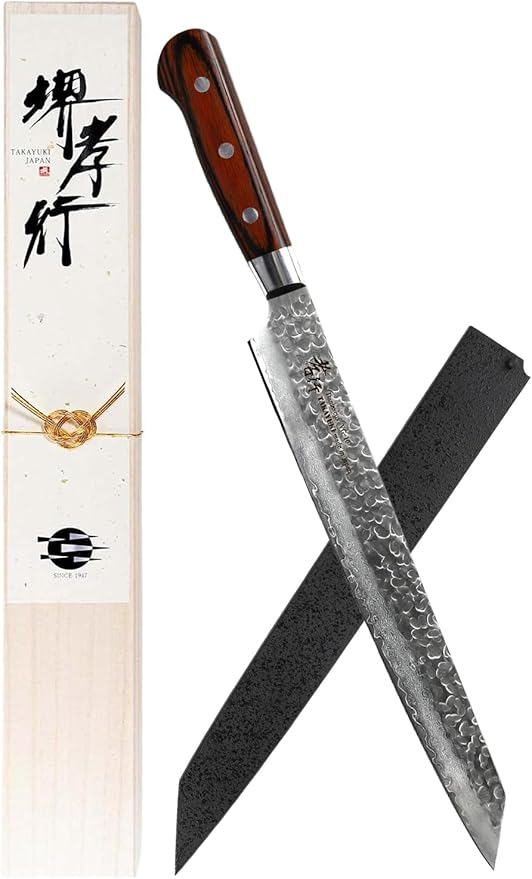 Sakai Takayuki Damascus Sushi Knife - Yanagiba Knife, 10.5 inch (MPN DY270)