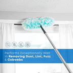 Fuller Brush Fuzzy Fan Duster – Dust & Clean Ceiling Fans, Walls, Woodwork – Polystatic & Microfiber Grabs & Holds Dust, Lint, Cobwebs & Dirt - Fan Duster with Handle (Pink)