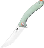 CJRB Small Folding Pocket Knife with Stonewash AR-RPM9 Powder Steel Blade and G10 Handle Tactical Knife for Men Womens EDC Outdoor Survival Camping Hunting Hiking, Gobi(J1906) Natural Green