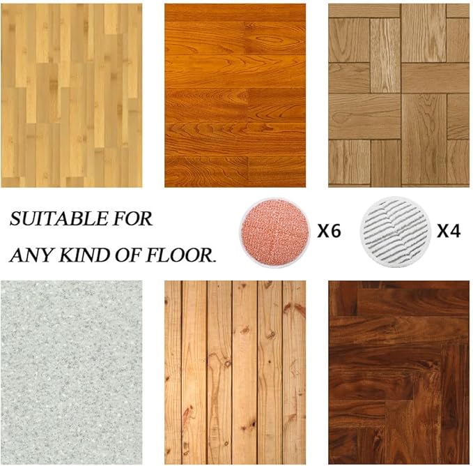 Replacement Pads for Bissell Spinwave Mop: 10 Pads for Bissell Spinwave,Spin Wave,Crosswave Expert/Pet/Cordless Hard Floor 2124 20393 2039a 20399 2039w 23159 23157 Spin Mop Cleaner Scrub Scrubber Pads