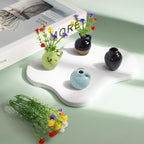 rhinocats Mini Vase Magnets for Fridge, Cute Magnetic Ceramic Vases for Refrigerator Kitchen Locker Office (4 Pack)