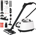 Steam Cleaner,Heavy Duty Steamer for Cleaning,Multipurpose Neat Canister Steamer with 21 Accessories,5 Minutes Fast Heating,Rolling Cleaning Machine for Carpet, Floors, Windows,Mirrors,Glass and Cars