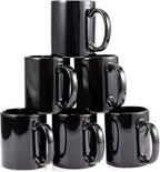 12oz coffee mug set of 6 Coffee Mugs for Coffee, Tea, Cocoa, Milk（black）