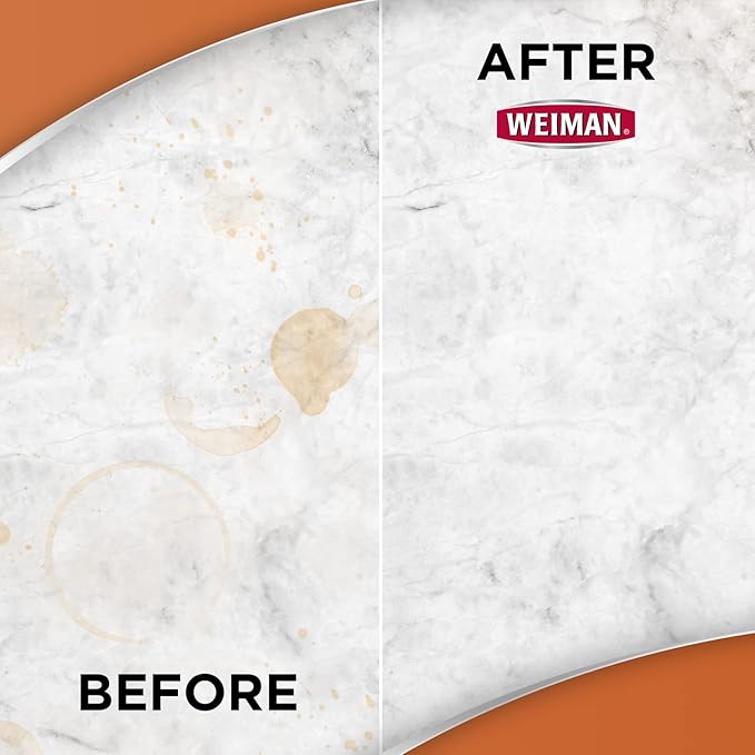 Weiman Granite Cleaner Polish and Protect, Streak Free, pH Neutral Formula for Daily Use on Interior & Exterior Natural Stone with Microfiber Towel, 3 in 1-2 Pack