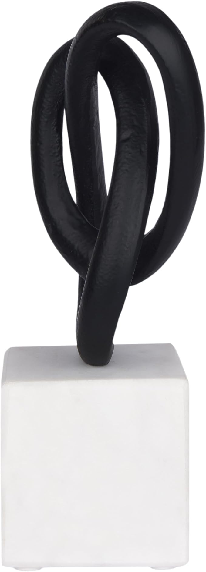 Cruiser’s Caché Entwined Love Sculpture, Artisan-Made Cast Aluminum with Black Anthracite Finish, Natural Marble Base, 10"
