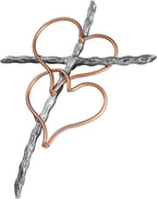 Wall Cross - Heart Metal Crosses Religious Wall Art for Wall - Wall Hanging Cross Wall Decor for Living Room Bedroom Wedding Decor(Entwined Hearts)