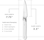 Misen 3.5" Paring Knife – Precision Kitchen Knife - High-Carbon Stainless Steel Blade – Ergonomic Handle for Peeling, Trimming, and Slicing – Lightweight, Versatile Tool for All Culinary Tasks - White