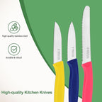 Paring Knife Set 6PCS, Ultra Sharp Kitchen Knives, Cutting & Peeling Knives, Kitchen Knives for Home Essentials, PP Plastic Handle-Multicolored