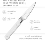 Misen 3.5" Paring Knife – Precision Kitchen Knife - High-Carbon Stainless Steel Blade – Ergonomic Handle for Peeling, Trimming, and Slicing – Lightweight, Versatile Tool for All Culinary Tasks - White