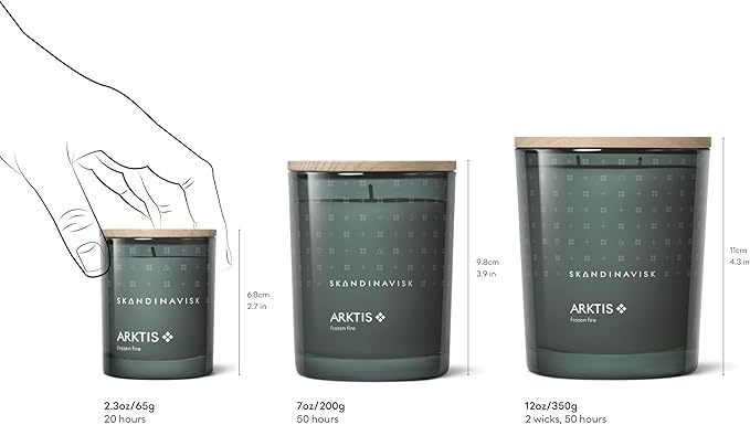 Skandinavisk ARKTIS 'Artcic' Scented Candle, Special Edition, Scent Notes: Windswept Woods and Arctic Sage, Spearmint and Snowflakes, Vegan Formula, 7.0 oz.