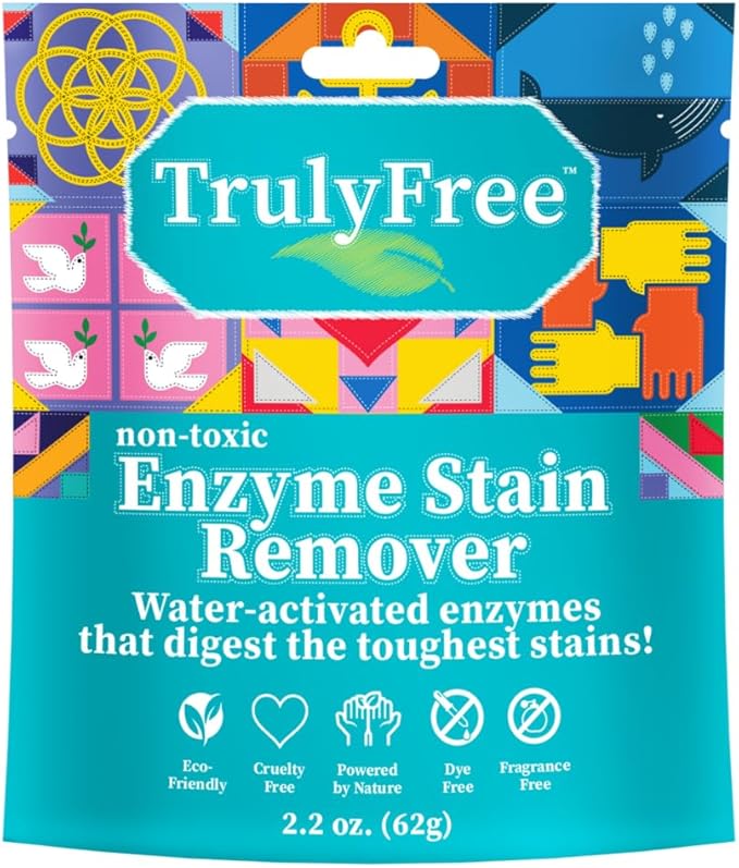 Enzyme Laundry Stain Remover - Natural Laundry Detergent Booster for Blood, Grass, Pet Urine & Odor - Biological Washing Powder for Clothes, Couch Fabric (50 Scoops)