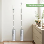 CQT Commercial Flat Microfiber Floor Mop Cleaning System 18" Inch Wet Dry and Dust Hardwood with 4 Washable Pads Cleaner for Laminate Tile Stainless Steel Handle and Extension (PT12-WET)