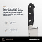 DURA LIVING 8 Inch Professional Chef Knife – High Carbon Stainless Steel, Razor-Sharp, Versatile Cooking & Cutting Kitchen Knife, Ergonomic Handle, Sleek Black Design