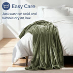 Ultra Soft Fleece Blanket King Size - Flannel Fleece Luxury King Blanket - Lightweight for Couch Bed Chair - Thick, Warm and Breathable - All Season Cozy Fuzzy, Anti-Static Microplush Bedding, Olive