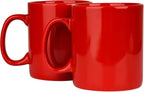 30oz Super Large Ceramic Coffee Mugs Large Handles Set of 2 (Red)