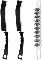 Crevice Cleaning Brush Hard Bristle Grout Brush Scrub Brush Toilet Brush Cleaning Tools Cleaning Supplies for Household Use Bathroom Kitchen 3 Pcs (Black&White)