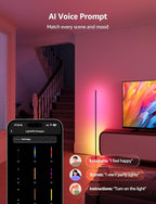 Lepro OE1 AI Floor Lamps for Living Room, Smart LED Corner Lamp with RGBW Color Changing, Alexa Compatible, AI Generated 4.0, Music Sync, Modern Standing Lights for Bedroom, No Remote, 2.4G WiFi Only