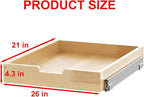 Wood Pull Out Cabinet Organizer 26" W x 21" D, Heavy-Duty Sliding Drawers for Inside Cabinets Storage and Organization for Kitchen, Pantry, Bathroom