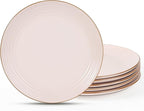 famiware Jupiter Dinner Plates Set of 6, 10.5 Inch Plate Sets, Microwave and Dishwasher Safe, Scratch Resistant, Kitchen Plates Perfect Serving Dishes, Light Pink