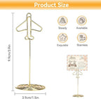 10Pcs Table Number Holders, Message Clip Gold Place Card Holder Desktop Metal Business Card Photo Golden Airplane Holder with Base Table Card Holder Stands Centerpieces for Wedding