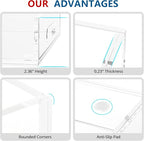 Acrylic Serving Tray with Handles-12x12x2.36Inch-Decorative Tray Letter Tray Organizer for Ottoman Coffee Table Countertop, Clear