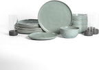 Stone Lain Mirella 16-Piece Dinnerware Set Stoneware, Borosilicate Glass, Light Green