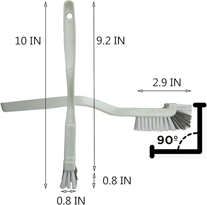 Bathroom Brushes Kitchen Cleaning Brush Set Toilet Bowl Brush Scrub Brush Home Cleaner Floor Stiff Bristles with Adhesive Hooks Plastic Handle Durable 13.5-Inch Deep Cleaning