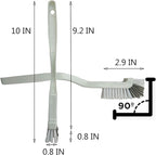 Bathroom Brushes Kitchen Cleaning Brush Set Toilet Bowl Brush Scrub Brush Home Cleaner Floor Stiff Bristles with Adhesive Hooks Plastic Handle Durable 13.5-Inch Deep Cleaning