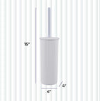 Superio Decorative Plastic Toilet Bowl Brush and Holder Set, Cleaner Scrubber for Bathroom (2, Smoke White)