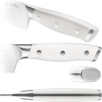 Klaus Meyer Stahl High Carbon Exclusive German Steel 4.5 inch 6 Piece Steak Knife Set (White)