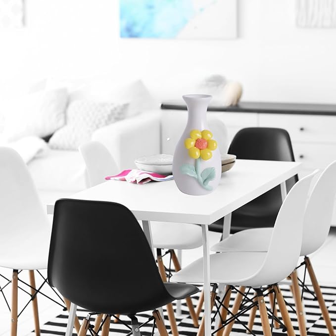 Handmade Ceramic Small vase Creative mini vase Home Decoration Ornament with 3D Floral Design (3D Flowers-sunflower1PCS)