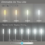 Floor Lamp with Remote Control,Bright Floor Lamps for Living Room/Bedroom/Office, Stepless Adjustable 3000K-6000K Colors and 10-100% Brightness,Standing Light with Foot Switch (White)