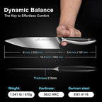 8 Inch German Chef Knife in EN1.4116 High Carbon Steel, Ultra Sharp Non-Slip Full-Tang Handle Kitchen Knife, Dishwasher Safe Rust Resistant Chefs Knife, Thoughtful Birthday Gifts for Women
