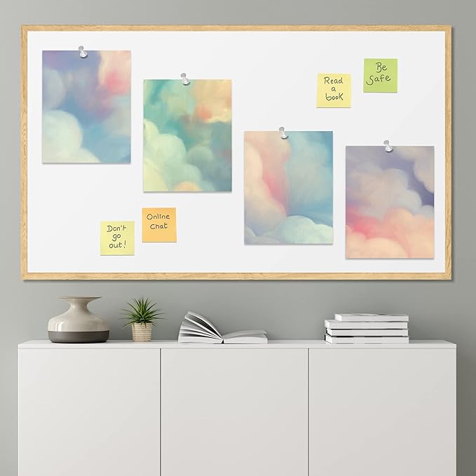 SIGNWIN Poster Bathroom Decor 8"x10"x 4, Wall Art Room Decor Multicolor for Living Room, Bedroom, Office White Pastel Watercolor Rainbow Sky Clouds Abstract Geometric Illustrations Colorful